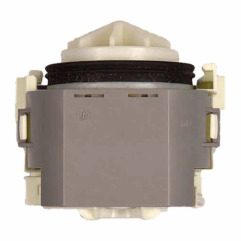 Close-up view of Dishwasher Drain Pump Replacement 00631200 OEM Quality White showing connector details for easy install.