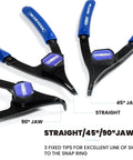 12 Piece Snap Ring Pliers Set Heavy Duty Internal External Convertible Fixed Tip Pliers With 0.038in 0.047in 0.070in 0.090in Tips