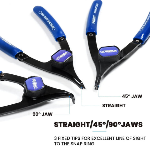 12 Piece Snap Ring Pliers Set Heavy Duty Internal External Convertible Fixed Tip Pliers With 0.038in 0.047in 0.070in 0.090in Tips