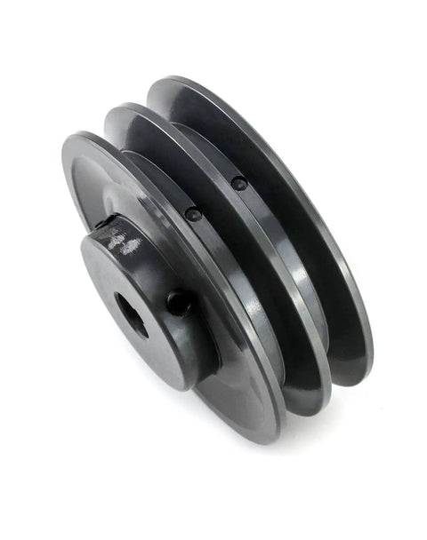 Double Groove Web Sheave 4.25 Inch Outer Diameter 5/8 Inch Bore For V Belt A 3L And 4L Belts Cast Iron Beefy Heavy Duty Pulley With Fixed Bore Industrial Grade Construction Model 2AK4458