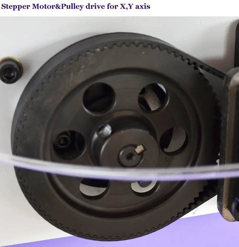 Stepper motor and pulley drive for X, Y axis on 51 By 98 Inch 1325 Ad And Woodworking CNC Router With 3KW Spindle, US Stock