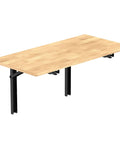 Heavy Duty Wall Mounted Folding Workbench Space Saving Collapsible Table Desk For Garage And Workshop Holds Up To 550 Lbs Board Size 32 X 18 Inches Transform Any Space Into A Working Station, front view, mounted on wall, solid wood surface