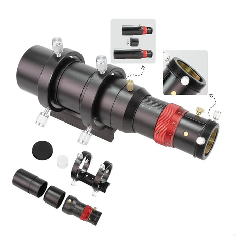 1.25 Inch 50mm Dual-Speed Focusing Telescope Finder Scope For Auto Guiding Cameras with components and quick mount features