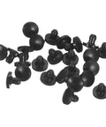 Black silicone hole plugs 2.5 to 3mm round snap in locking hole stoppers waterproof for metal tubes and furniture end caps 25 pack