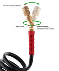 Lightweight Polyurethane Recoil Air Hose 3/8 Inch Lite 5/16 Inch By 25 Feet With 1/4 Inch MNPT Ends showing brass swivel connector