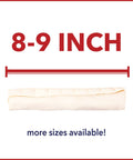Thick American Beefhide Dog Chew Rolls 8-9 Inch Natural Flavor Long Lasting Rawhide Treats For Aggressive Chewers, 8 Count Pack image