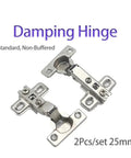 Soft Close Damper Hinges 2 Pack For Kitchen Cabinets 25mm Overlay Full Or Half Overlay Inline Mount Stainless Steel Cabinet Door Hardware For Smooth Quiet Closing