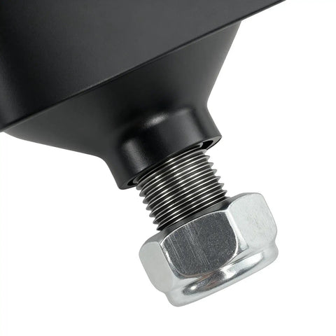 Close-up of the front right steering knuckle with wheel hub assembly and preinstalled bearing for Ram ProMaster 1500 2500 3500.