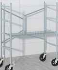 Built Tough Heavy Duty Eight Inch Scaffolding Wheels With Steel Casters And Dual Locking Brakes 1.25 Inch Stem Set Of Four on scaffold.