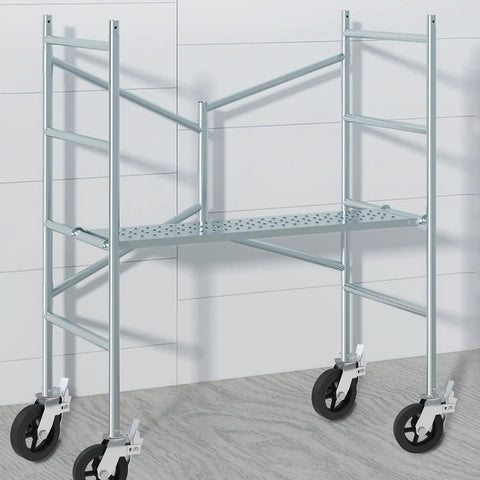 Built Tough Heavy Duty Eight Inch Scaffolding Wheels With Steel Casters And Dual Locking Brakes 1.25 Inch Stem Set Of Four on scaffold.