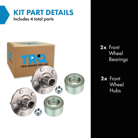 Image of 2 Piece Front Wheel Bearing And Hub Kit With ABS Sensor Direct Fit Replacement For Toyota Camry 2004-2017 Highlander 2001-2007 Solara 2004-2008 Includes Two Front Bearings And Two Hubs DIY Friendly, showing components and packaging.