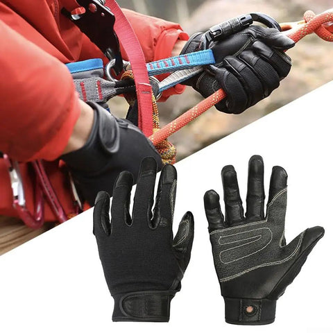 Premium Cowhide Climbing Gloves For Outdoor Sports Grippy And Long Lasting Comfort Ideal For Cycling Hiking Rock Climbing