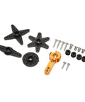 Beefy Digital Servo Featuring Rock Solid Metal Gears And Coreless Motor Waterproof Design delivers additional black servo horns and screws.