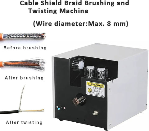 QUGURLID Automatic Wire Twisting And Stripping Machine High Speed Cable Cutting Tool 5 60mm Wires, Cable Shield Braid Brush Device.