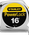Front view of PowerLock Pro Tape Measure 3/4 Inch By 16 Feet With Metal Case Yellow Blade Locking Tape Measure For Contractors And DIY Enthusiasts