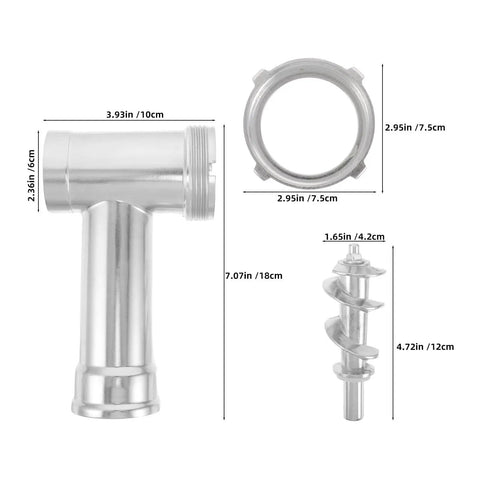 Electric Meat Grinder Attachment With Aluminum Alloy Replacement Tube Parts Sausage Filling Tool For Home Cooks Pro Grade Grinding Speed And Texture For Easy Everyday Meat Making, 18x10x6 cm parts