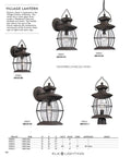 Village Lantern Outdoor Pendant Light 8 Inch Wide 1 Light Weathered Charcoal Finish Rustic Metal Exterior Fixture