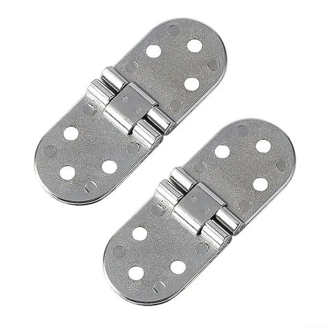 Dope 2 Pack Flush Mounted Folding Table Hinges with silver finish, showing durable alloy construction and multiple mounting holes.
