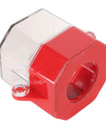 Emergency Stop Button Cover With Transparent Lockout Shield For Industrial Power Switches, red and clear shield