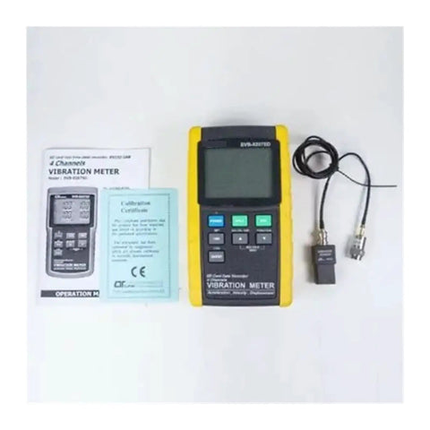 All In One Vibe Meter With SD Card Data Logger For Real Time Analysis Of Acceleration Velocity And Displacement, Built In Data Logging For Long Term Trend Tracking, Large Backlit LCD Display For Clear Readouts Anywhere, handheld vibration meter with probe and manual