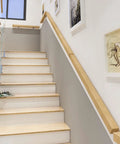 Quality Natural Wood Staircase Handrail Featuring Hella Secure Non Slip Grip Heavy Duty Wall Mount Railing in modern indoor setting.