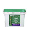 Heavy Duty Interior Wafer Head Cabinet Wood Screws Number 10 By 3 in bulk pail with yellow zinc coating for indoor projects.