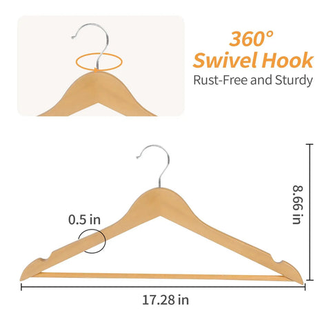20 Pack Solid Wood Suit Hangers With Contoured Design To Keep Your Heavy Coats And Jackets In Perfect Shape Natural Finish Closet Game Changer That Makes Organizing Your Fit A Breeze And Keeps Your Wardrobe Looking Immaculate
