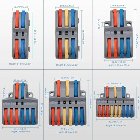54 Pack Lever Wire Connectors For 28-12AWG Push Wire, Quick Wiring Nuts, Insulated Safe Splice Plugs, High Temperature Resistant