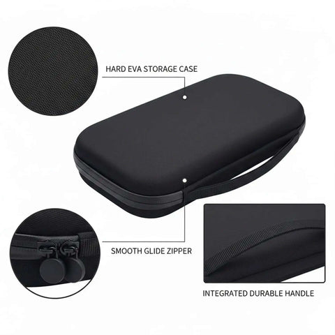Badass Eva Hard Shell Carrying Case With Handle Crush Proof Protective Storage Box For Electronics Tools And Small Accessories Road Ready Gear Bag No Sweat Travel Organizer Built Damn Tough Comfy Commute Essentials black EVA case with handle and smooth zippers.