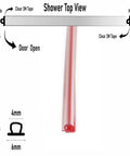 Diagram of Clear Vinyl Bulb Shower Door Seal With Pre Applied 3M Tape For 5/32 Inch Gap And Glass Up To 1/2 Inch