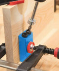 15 Degree Pocket Hole Joinery Kit With 6/8/10mm Drive Adapters For Woodworking in use on wooden board