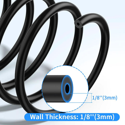 Detail of Six Piece Five Foot Silicone Vacuum Hose Kit With Six Diameters From One Eighth To Three Eighth Inch And One Hundred Thirteen Nylon Connectors For Automotive, Marine, And Industrial Vacuum Line, Turbo, Cooling, And HVAC Tubing, showing 1/8 inch diameter.