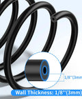 Upgrade Your Ride With This Sweet High Performance Silicone Vacuum Hose Kit For Cars And Trucks Featuring Six Durable 5 Foot Lines In Multiple Sizes Up To 3/8 Inch That Handle Hot Air And Heavy Pressure Easy Install And Super Reliable. Black silicone vacuum hose 1/8 inch (3mm) wall thickness close-up