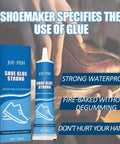 Premium Shoe Glue Sole Repair Adhesive For Sports And Climbing Shoes packaging and tube shown with 50ml size description