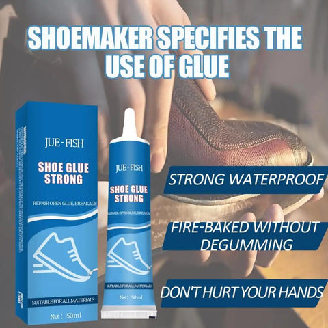 Premium Shoe Glue Sole Repair Adhesive For Sports And Climbing Shoes packaging and tube shown with 50ml size description