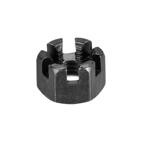 Badass M12x1.5mm Hex Castle Nuts Crafted From Hella Tough Carbon Steel With Matte Black Finish And Rock Solid Grade 4.8 Hold 10 Pack For Quick Jobs