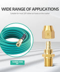 Two Pack Premium Solid Brass Pneumatic Reusable Hose End Repair Fittings with 3/8 Barb for rubber air hose 3/8 inch ID