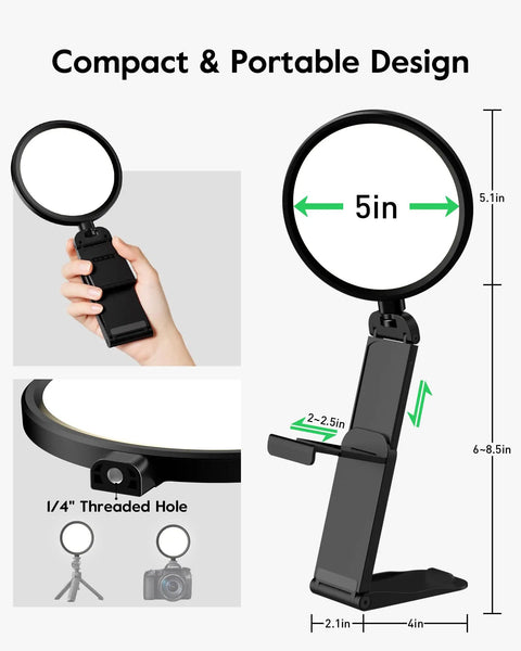 Dope Eye Friendly 5 Inch Ring Light For Computer with Flicker Free Illumination, adjustable stand, 5-inch size illustration