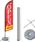 Now Open Feather Flag Pole Kit With Ground Stake Water Bag And Travel Bag Portable Outdoor Advertising Flag Banner for business promotion