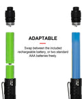 Image showing battery replacement for Rechargeable LED Pen Light Flashlight With 300 Lumens, IP67 Waterproof, highlighting AAA battery adaptability.