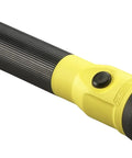 PolyStinger LED Flashlight With DC Charger And Piggyback Holder, Yellow, 485 Lumens, 335m Beam, Rugged Nylon Polymer Build, Non-Slip Grip