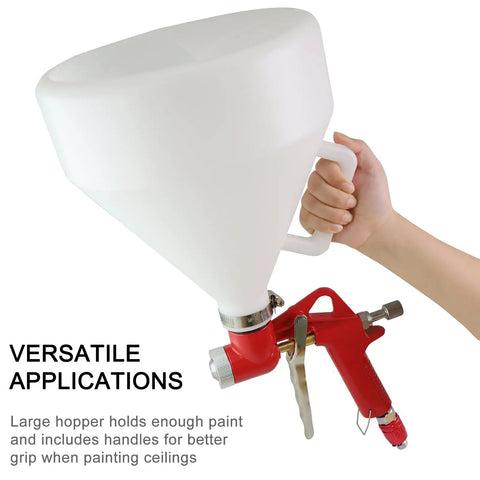 Drywall Texture Sprayer Kit One Point Five Gallon Air Hopper Paint Gun With Three Nozzles 4mm 6mm 8mm For Stucco Mud And Popcorn Texture On Walls And Ceilings Ideal For Do It Yourself Home Renovation Projects