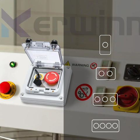 Button Box With Red Emergency And Green Momentary Stop Switch For Industrial Use IP67 Outdoor Waterproof ABS Plastic Enclosure