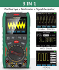 3 In 1 Handheld Oscilloscope Digital Multimeter And Signal Generator Portable Tool With 12 MHz Bandwidth And 50 MSa Per Second Sampling Rate device shown with screen.