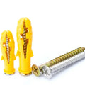 M8 Expansion Tube Wall Anchors Kit With Flat Countersunk Screws 50 Piece DIY Drywall Anchors yellow plastic anchors with screws