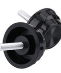 Durable Screw Cap Replacement Kit For Spinning Reels 10 Pcs Handle Caps And Gaskets, close-up view of black cap and gasket.