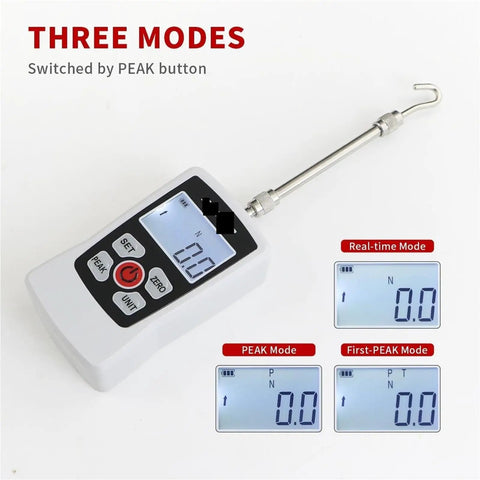 Dead Nuts Digital Hardness Tester And Push Pull Gauge Meter displaying three modes with digital readout for quick checks.