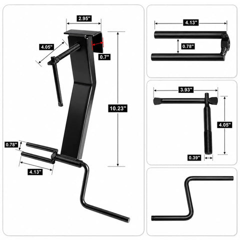 Heavy Duty Cargo Tie Down Strap Winder for Roll Up Flatbed Winch Straps Up To 4 Inches, Black Powder Coated Steel Hand Winder Tool For Trailers, Trucks, Vans, Warehouses And Docks, Built To Last And Easy Roll with dimensions