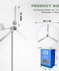 800W 48V Wind Turbine With Hybrid Charge Controller Kit Three Blade Outdoor Wind Power Generator dimensions and features