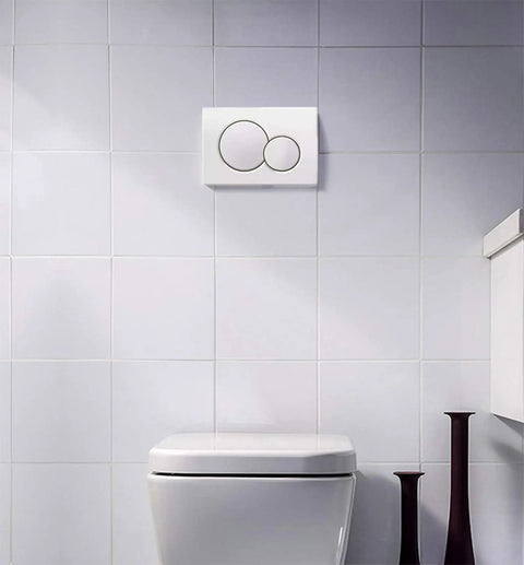 Dual Flush Actuator Plate For Concealed Cisterns Alpine White Wall Mount Toilet Flush Plate Easy Install With Dual Buttons UP Series